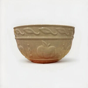 Autumn Harvest Mixing Serving Bowl Cream Pumpkins‎ Leaves 7”